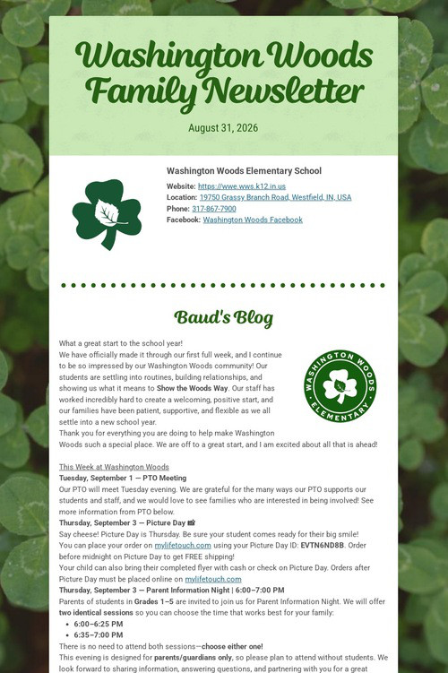 Washington Woods Family Newsletter