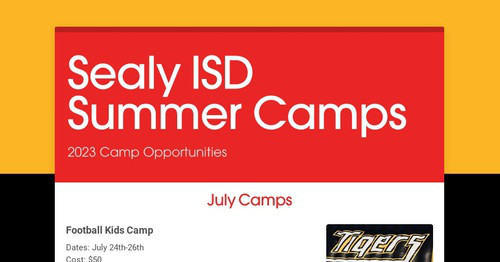 sealy-isd-summer-camps