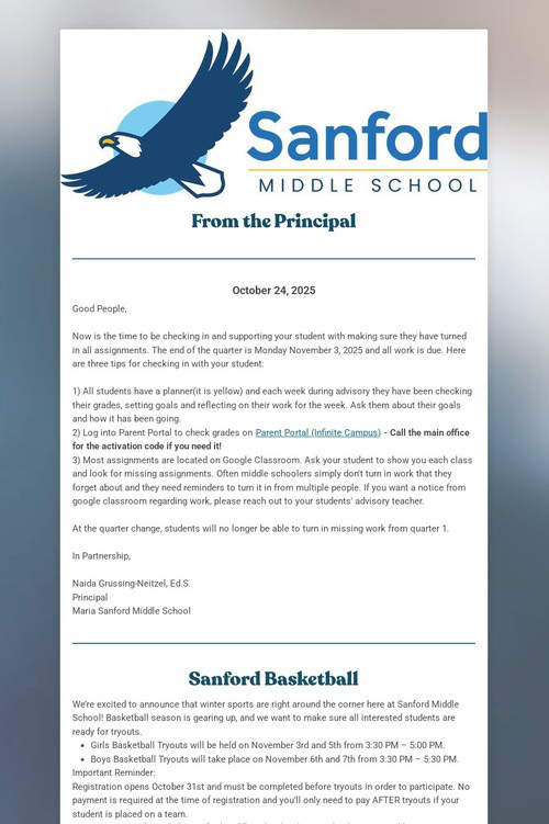 Sanford Family Newsletter