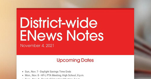 District-wide ENews Notes