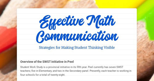 Effective Math Communication | Smore Newsletters