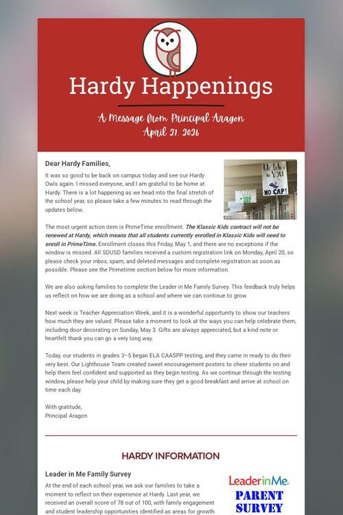 Hardy Happenings