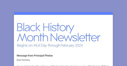 Black History Month Newsletter
