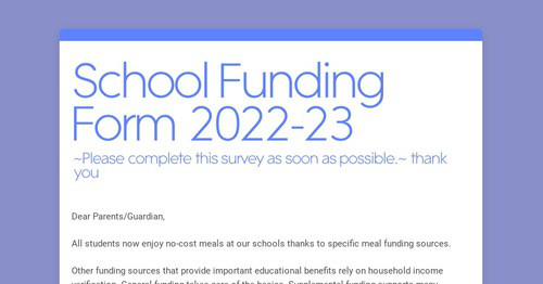 School Funding Form 2022-23