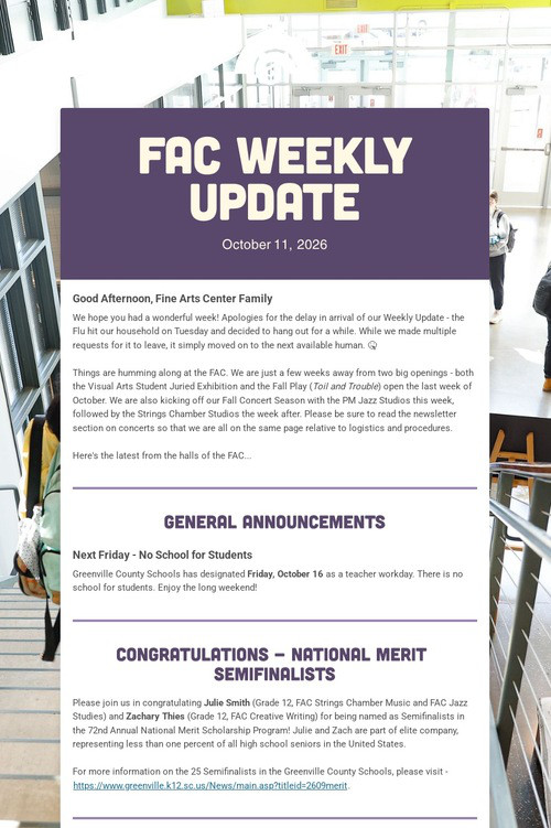 FAC Weekly Update