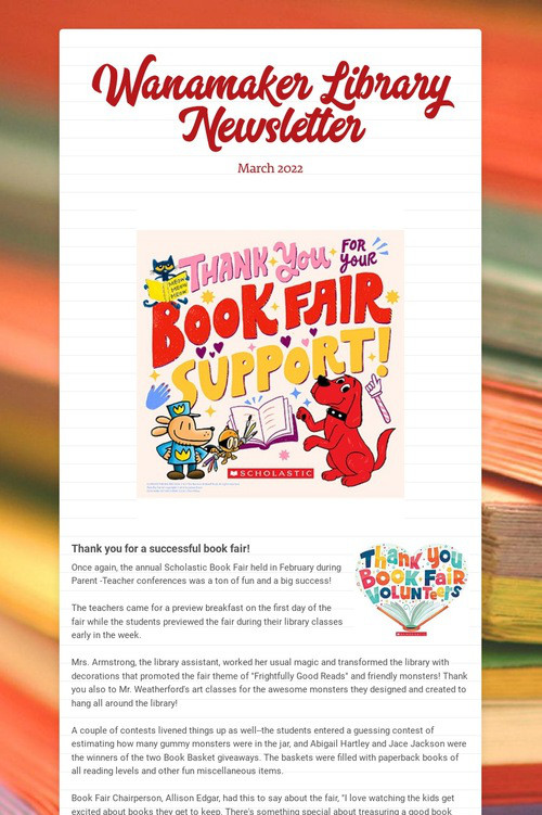 Wanamaker Library Newsletter