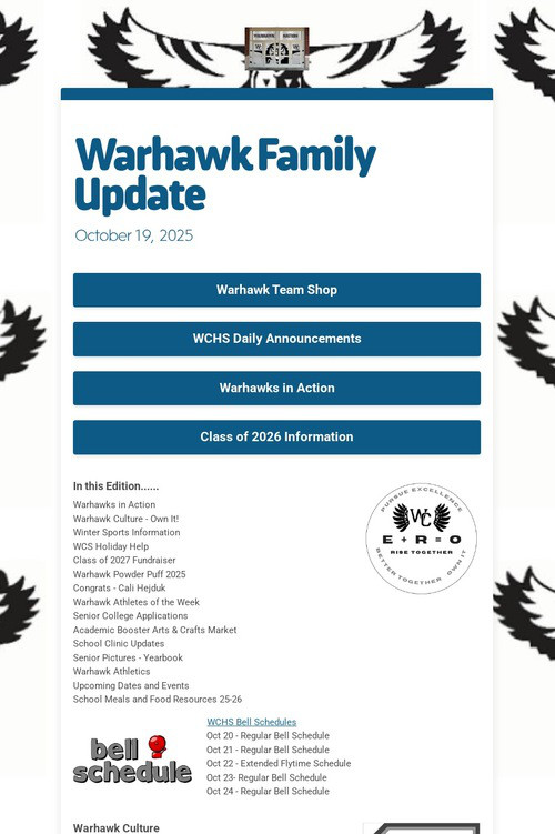 Warhawk Family Update