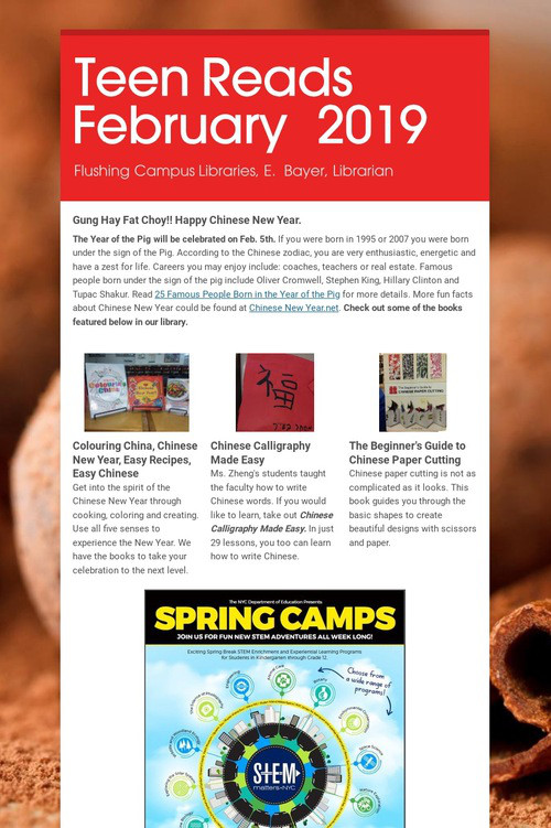 Teen Reads February  2019