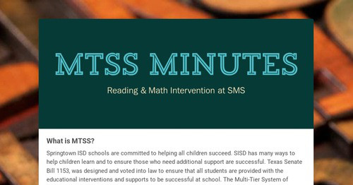 MTSS Minutes