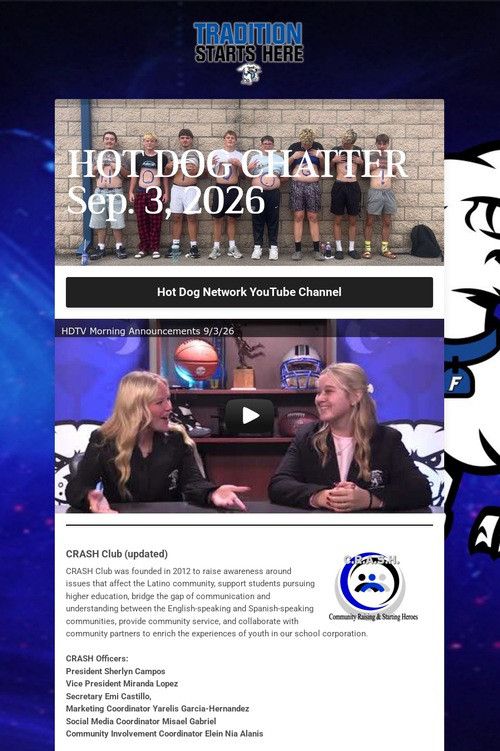 HOT DOG CHATTER Sep. 3, 2026