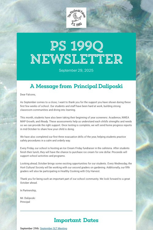 PS 199Q Newsletter