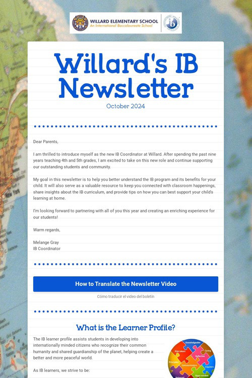 Willard's IB Newsletter