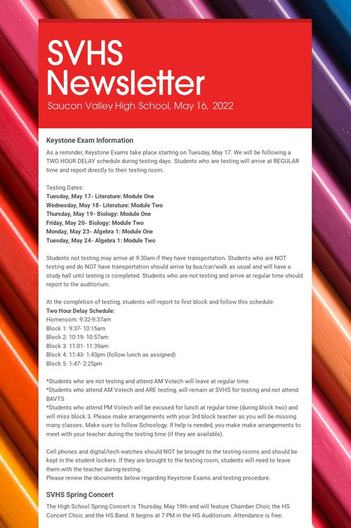 SVHS Newsletter