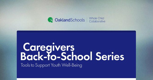 Caregivers Back-to-School Series