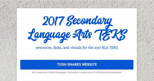 2017 Secondary Language Arts TEKS