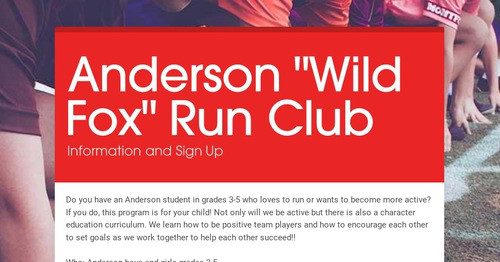 Anderson "Wild Fox" Run Club