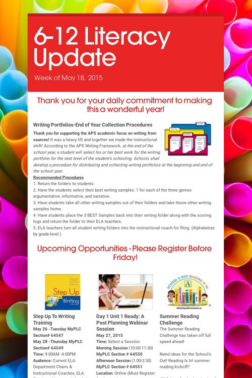 6-12 Literacy Update