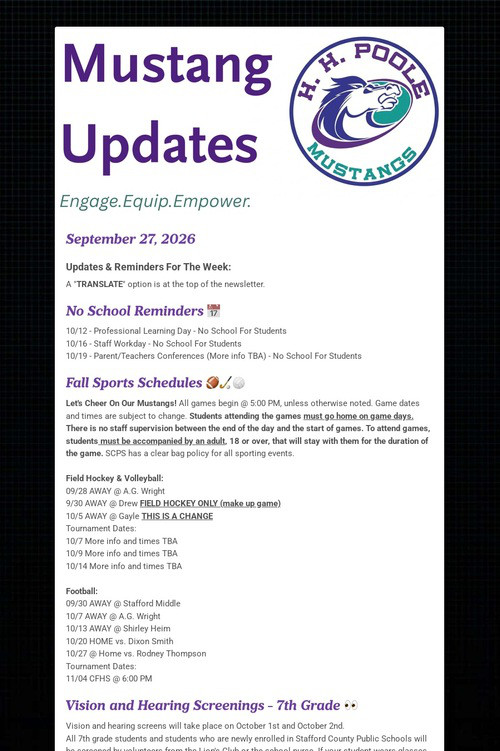 Mustang Updates