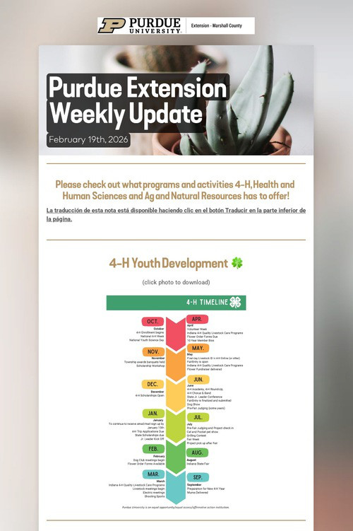 Purdue Extension Weekly Update