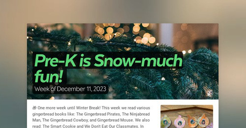 Pre-K is Snow-much fun!