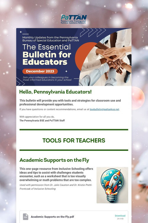 Essential Bulletin for Educators