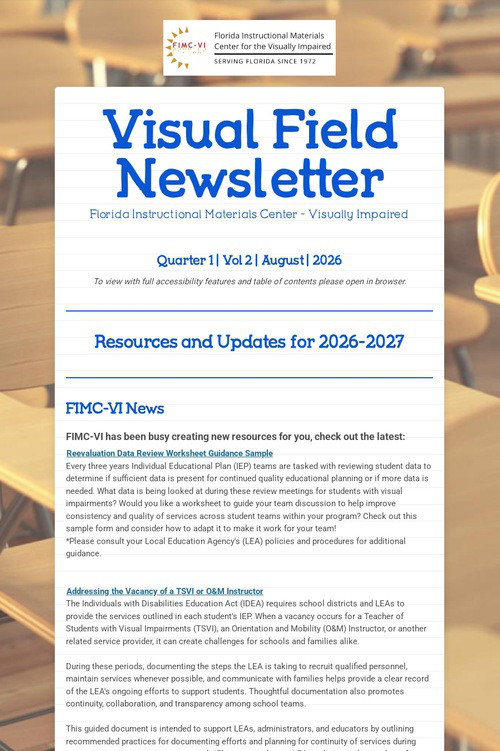 Visual Field Newsletter