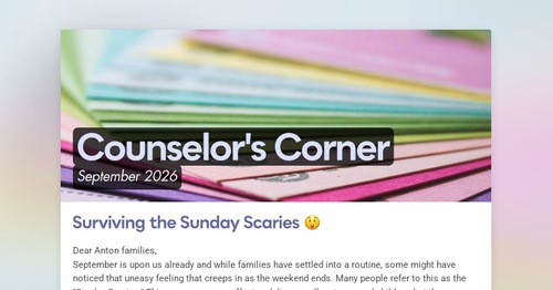 Counselor's Corner