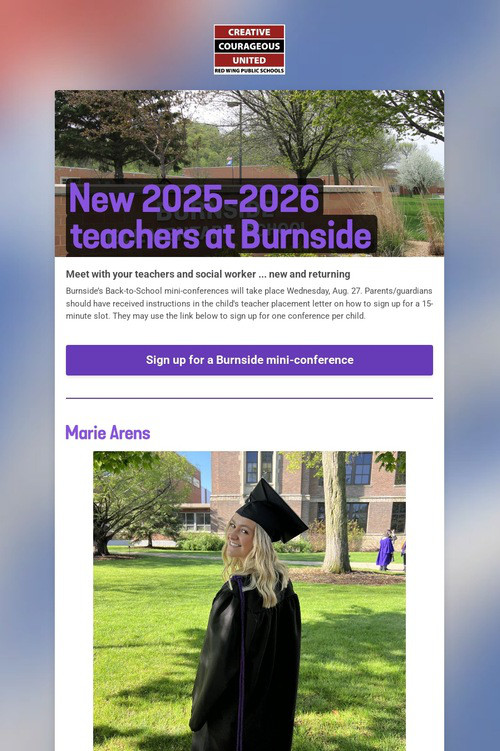 New 2025-2026 teachers at Burnside