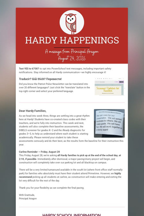 Hardy Happenings