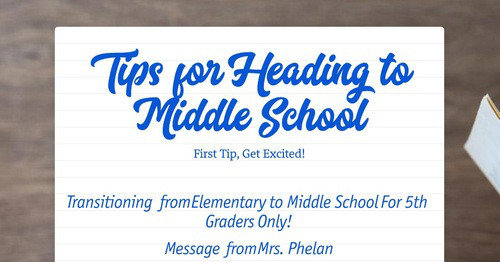 Tips for Heading to Middle School