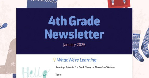 4th Grade Newsletter