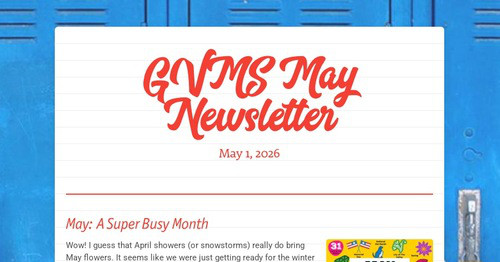 GVMS May Newsletter