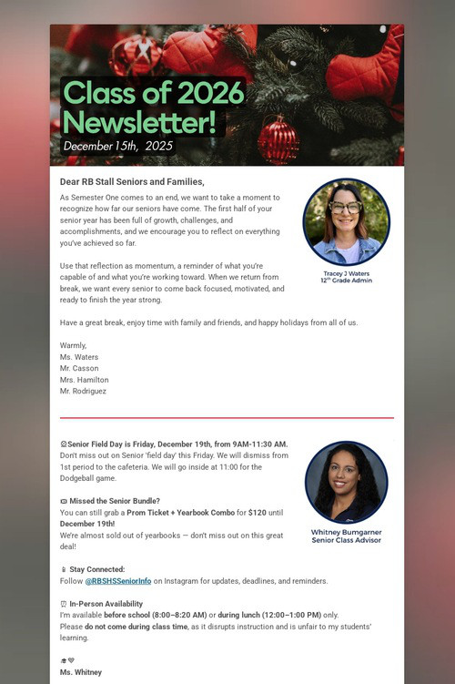 Class of 2026 Newsletter!
