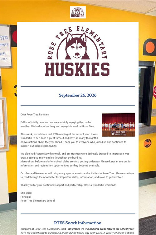 Rose Tree Elementary Weekly Update