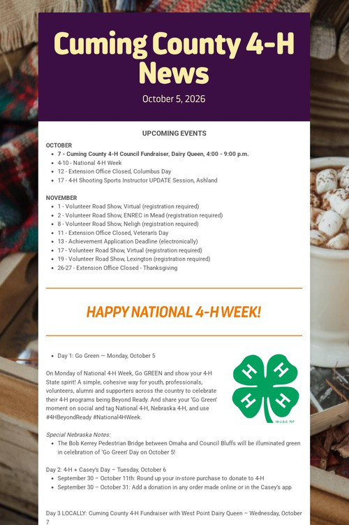 Cuming County 4-H News