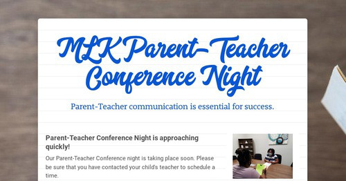MLK Parent-Teacher Conference Night | Smore Newsletters
