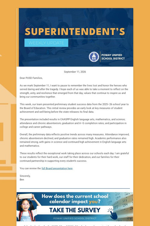 Superintendent's Weekly Update