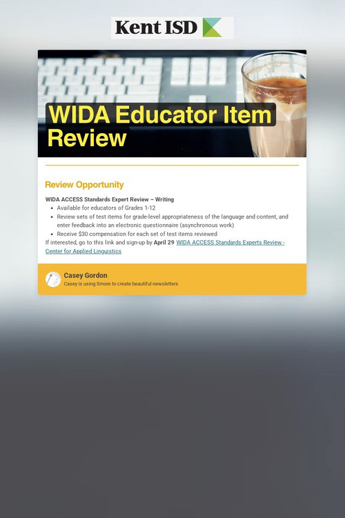WIDA Educator Item Review