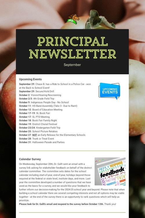 Principal Newsletter