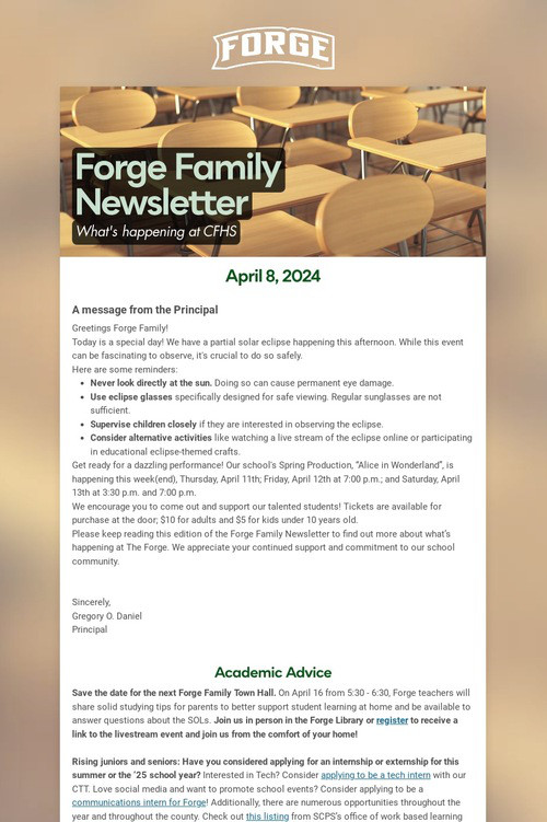 Forge Family Newsletter