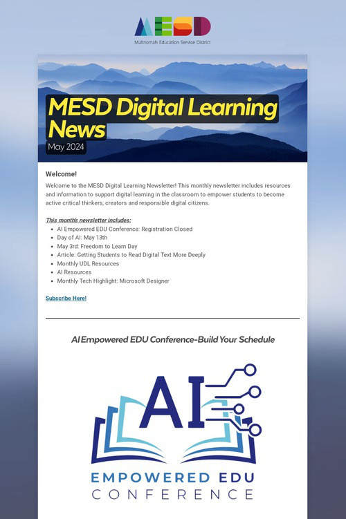 MESD Digital Learning News