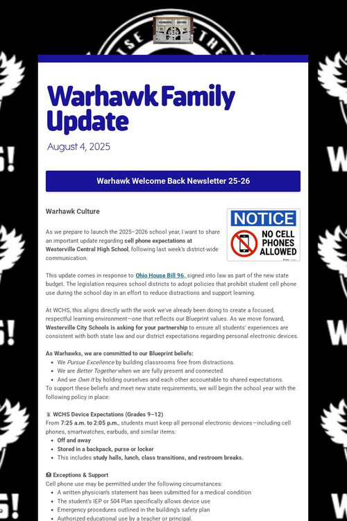 Warhawk Family Update