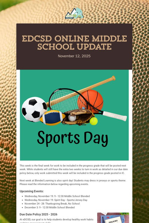 eDCSD Online Middle School Update