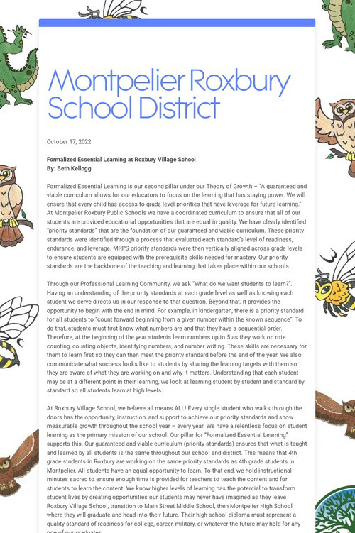 Montpelier Roxbury School District