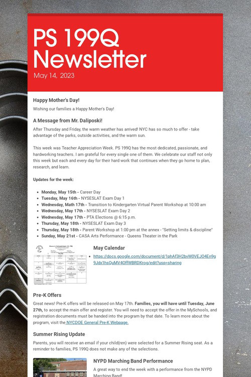 PS 199Q Newsletter