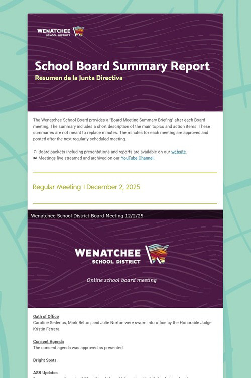 School Board Meeting Summary