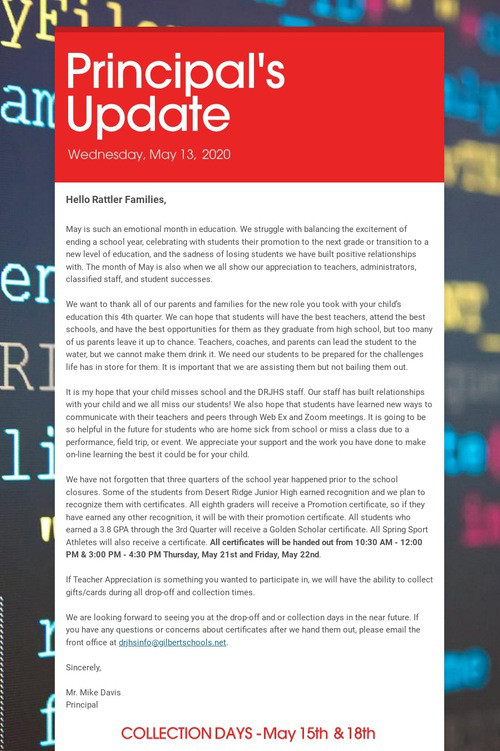 Principal's Update