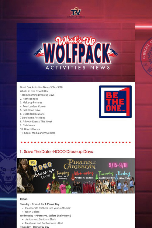 What's Up Wolfpack 9/14 - 9/18