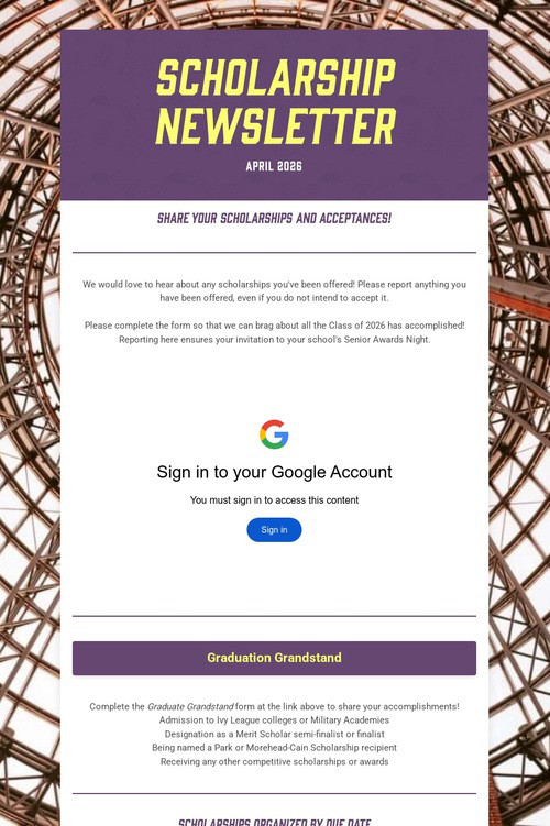 Scholarship Newsletter