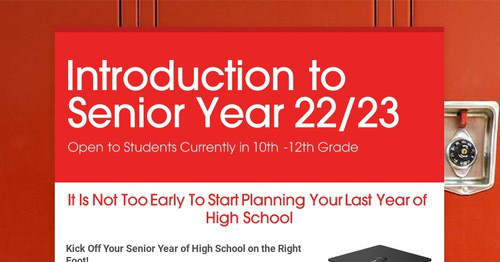 Introduction to Senior Year 22/23
